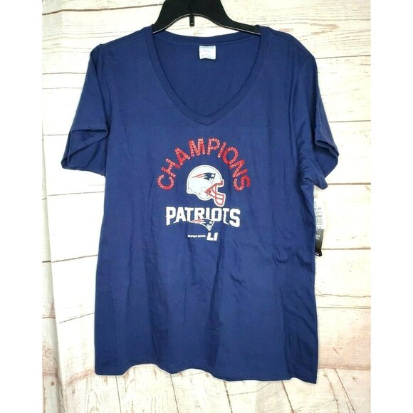 Port And Company Ring Spun XL Woman Crew Neck Champion Patriots Woman T Shirt - Picture 1 of 11